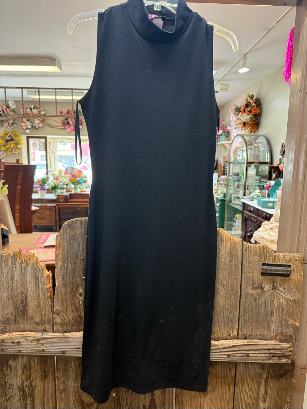 Lipstick Boutique Black Sleeveless Mock-Neck Midi Dress